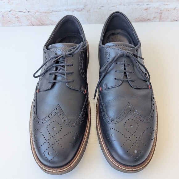 Ecco Shoes Ecco Mens Black Leather Brogue Shoes Poshmark